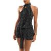 image:imageSOLY HUX Womens Polka Dots Mini Dress Backless Sleeveless Halter A Line Party Summer DressesBlack Polka Dots Printed