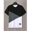 image:imageSOLY HUX Mens Casual T Shirts Short Sleeve Crew Neck Color Block Graphic Tees Shirt Summer TopsBlack Grey White