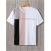 image:imageSOLY HUX Mens Casual T Shirts Short Sleeve Crew Neck Color Block Graphic Tees Shirt Summer TopsMulti Pink