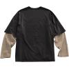 image:imageSOLY HUX Mens Letter Graphic Tees Long Sleeve Shirts Y2K Crew Neck 2 in 1 TShirt Oversized Tops StreetwearBlack Printed