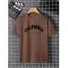 image:imageSOLY HUX Mens Letter Print Graphic T Shirt Short Sleeve Round Neck Summer Tee TopsCoffee Brown Letter Printed