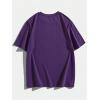 image:imageSOLY HUX Mens Letter Print Graphic T Shirt Short Sleeve Round Neck Summer Tee TopsViolet Purple Graphic Printed