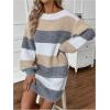 image:imageSOLY HUX Sweater Dresses for Women 2025 Long Sleeve Striped Knit Dress Fall Winter Dresses for Women TrendyMulticoloured