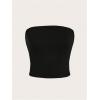 image:imageSOLY HUX Womens 6 Piece Tube Top Strapless Sleeveless Slim Fit Solid Bandeau Crop TopsMulti Black