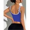 image:imageSOLY HUX Womens Athletic Tops Scoop Neck Sleeveless Contrast Binding Workout Yoga Crop Tank TopRoyal Blue and White