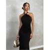 image:imageSOLY HUX Womens Bodycon Maxi Dress Halter Neck Sleeveless Backless Twist Party Club Going Out Long DressesPure Black