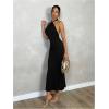 image:imageSOLY HUX Womens Bodycon Maxi Dress Halter Neck Sleeveless Backless Twist Party Club Going Out Long DressesPure Black