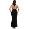image:imageSOLY HUX Womens Bodycon Maxi Dress Halter Neck Sleeveless Backless Twist Party Club Going Out Long DressesPure Black
