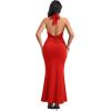 image:imageSOLY HUX Womens Bodycon Maxi Dress Halter Neck Sleeveless Backless Twist Party Club Going Out Long DressesPure Red