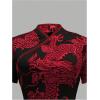 image:imageSOLY HUX Womens Cheongsam Dress Chinese Traditional Dragon Print Qipao Bodycon Mini DressBlack Red Dragon