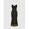 image:imageSOLY HUX Womens Floral Mesh Bodycon Cami Dress Cowl Neck Sleeveless Cocktail Party Wedding Guest Long Maxi DressesBlack Floral Printed