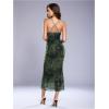 image:imageSOLY HUX Womens Floral Mesh Bodycon Cami Dress Cowl Neck Sleeveless Cocktail Party Wedding Guest Long Maxi DressesGreen Floral