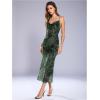 image:imageSOLY HUX Womens Floral Mesh Bodycon Cami Dress Cowl Neck Sleeveless Cocktail Party Wedding Guest Long Maxi DressesGreen Floral