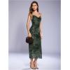 image:imageSOLY HUX Womens Floral Mesh Bodycon Cami Dress Cowl Neck Sleeveless Cocktail Party Wedding Guest Long Maxi DressesGreen Floral