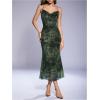 image:imageSOLY HUX Womens Floral Mesh Bodycon Cami Dress Cowl Neck Sleeveless Cocktail Party Wedding Guest Long Maxi DressesGreen Floral