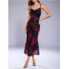 image:imageSOLY HUX Womens Floral Mesh Bodycon Cami Dress Cowl Neck Sleeveless Cocktail Party Wedding Guest Long Maxi DressesMulticolor Floral