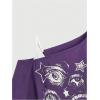 image:imageSOLY HUX Womens Gothic Grunge Cold Shoulder Short Sleeve T Shirts 2 in 1 Asymmetrical Tee TopsViolet Purple