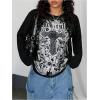 image:imageSOLY HUX Womens Gothic Oversized Tops Long Sleeve Crew Neck Graphic Tee Shirts Y2k Grunge ClothesBlack White Graphic