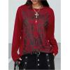image:imageSOLY HUX Womens Gothic Oversized Tops Long Sleeve Crew Neck Graphic Tee Shirts Y2k Grunge ClothesBurgundy Graphic