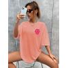 image:imageSOLY HUX Womens Graphic Oversized Tees Letter Print Summer Tops Vintage Half Sleeve Loose Casual T ShirtsPink Printed