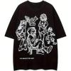 image:imageSOLY HUX Womens Graphic TShirt Y2k Printed Tees Summer Half Sleeve Preppy Baggy Tops Streetwear ShirtsBlack Graphic