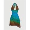 image:imageSOLY HUX Womens Halter Mini Dress Flowy Backless Deep V Neck Summer Casual Beach DressesGreen Blue