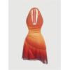 image:imageSOLY HUX Womens Halter Mini Dress Flowy Backless Deep V Neck Summer Casual Beach DressesOrange Multi