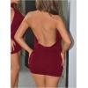 image:imageSOLY HUX Womens Halter Mini Dress Y2k Backless Bodycon Club Night Cocktail DressesPure Burgundy