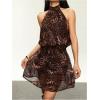image:imageSOLY HUX Womens Leopard Print Dress Animal Cheetah Dresses Summer Halter Tie Flowy Party Club Night Out Mini DressBrown Cheetah