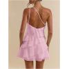 image:imageSOLY HUX Womens Mini Dress One Shoulder Ruffle Mesh Dresses Layered Backless Vacation Party SundressesLight Pink
