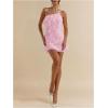 image:imageSOLY HUX Womens Mini Dress One Shoulder Ruffle Mesh Dresses Layered Backless Vacation Party SundressesLight Pink