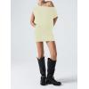 image:imageSOLY HUX Womens Off The Shoulder Mini Dress Going Out Asymmetrical Neck Short Sleeve Casual Bodycon T Shirt DressesPure Apricot