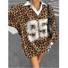 image:imageSOLY HUX Womens Oversized Tees Striped Letter Print Y2k Jersey T Shirt Collar V Neck Long Sleeve Loose TopsMulticolor Leopard