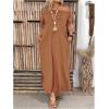 image:imageSOLY HUX Womens Plus Size Cold Shoulder Short Sleeve Split Hem T Shirt Dress Summer Long Maxi DressesPlain Khaki