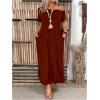 image:imageSOLY HUX Womens Plus Size Cold Shoulder Short Sleeve Split Hem T Shirt Dress Summer Long Maxi DressesPure Ginger