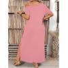 image:imageSOLY HUX Womens Plus Size Cold Shoulder Short Sleeve Split Hem T Shirt Dress Summer Long Maxi DressesPure Pink