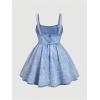 image:imageSOLY HUX Womens Plus Size Scoop Neck Denim Dress Sleeveless A Line Flowy Mini Jean DressesPlain Light Blue