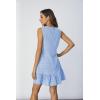 image:imageSOLY HUX Womens Ruffle Hem Sleeveless Tank Dress Round Neck Casual Jacquard Hem Smock Summer Mini DressesPure Blue