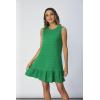 image:imageSOLY HUX Womens Ruffle Hem Sleeveless Tank Dress Round Neck Casual Jacquard Hem Smock Summer Mini DressesSolid Green