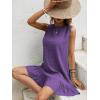 image:imageSOLY HUX Womens Ruffle Hem Sleeveless Tank Dress Round Neck Casual Jacquard Hem Smock Summer Mini DressesSolid Purple