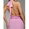image:imageSOLY HUX Womens Sexy Deep V Neck Halter Bodycon Mini Dress Club Night Cocktail DressesSolid Pink