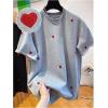 image:imageSOLY HUX Womens Short Sleeve Crew Neck T Shirts Summer Sweet Graphic Tee Tops Aesthetic ClothesGrey Heart