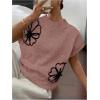 image:imageSOLY HUX Womens Short Sleeve Sweater 3D Floral Sweaters Pullover Tank Tops Knit Vest Trendy Fashion ClothingDusty Pink Floral