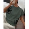 image:imageSOLY HUX Womens Short Sleeve Sweater 3D Floral Sweaters Pullover Tank Tops Knit Vest Trendy Fashion ClothingGreen Black Floral