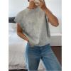 image:imageSOLY HUX Womens Short Sleeve Sweater 3D Floral Sweaters Pullover Tank Tops Knit Vest Trendy Fashion ClothingPlain Grey