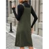 image:imageSOLY HUX Womens Square Neck Sleeveless Corduroy Dress Knee Length Fall Overall Dresses with PocketsArmy Green