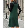 image:imageSOLY HUX Womens Square Neck Sleeveless Corduroy Dress Knee Length Fall Overall Dresses with PocketsPlain Green