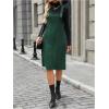 image:imageSOLY HUX Womens Square Neck Sleeveless Corduroy Dress Knee Length Fall Overall Dresses with PocketsPlain Green