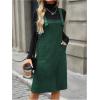 image:imageSOLY HUX Womens Square Neck Sleeveless Corduroy Dress Knee Length Fall Overall Dresses with PocketsPlain Green