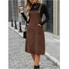 image:imageSOLY HUX Womens Square Neck Sleeveless Corduroy Dress Knee Length Fall Overall Dresses with PocketsPure Brown